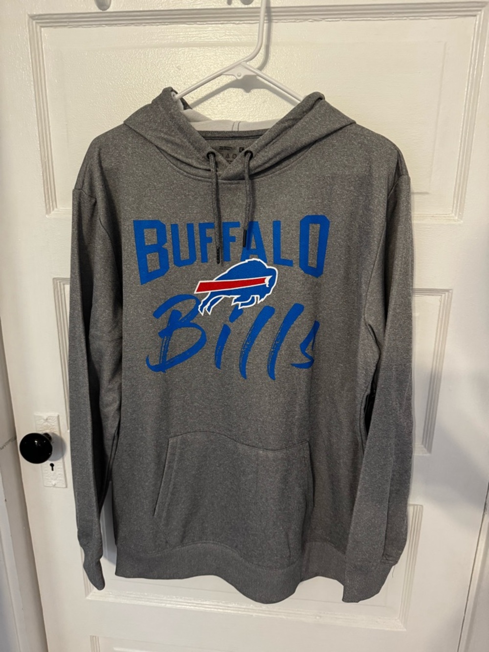 NFL Gray Buffalo Bills Crewneck Hoodie with Blue Logo